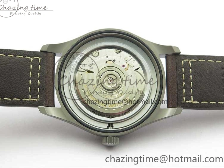 MIROTIME 0323 Mark XVIII IW327006 Titanium V7F 1:1 Best Edition Black Dial on Brown Leather Strap A Attractive 7080